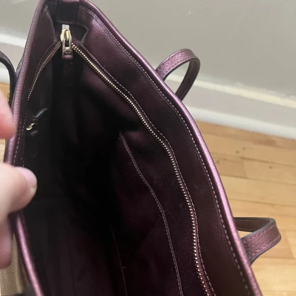 Coach Deep Burgundy Leather Tote - Picture 8 of 12